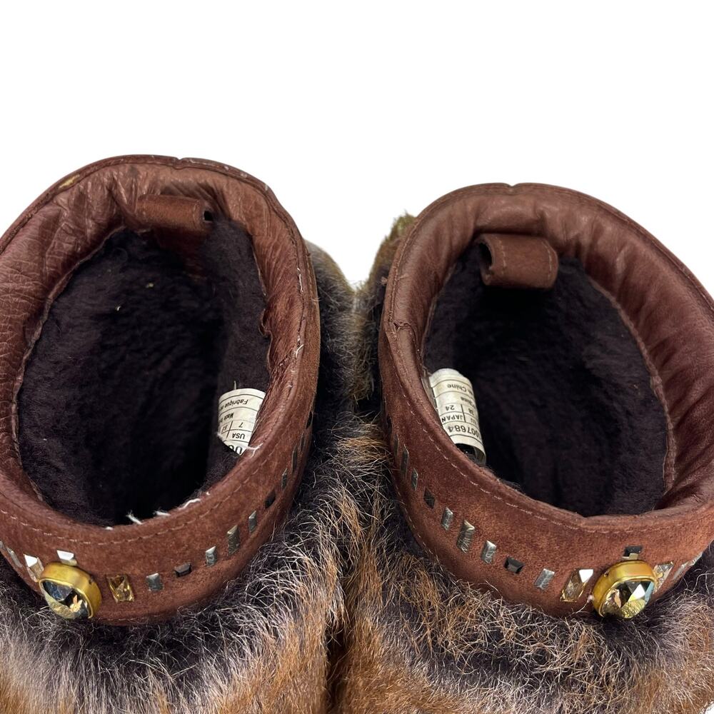 UGG VILET Women's SUEDE & SHEEPSKIN CUFF Boots Brown CRYSTAL DETAILS Brown 7 - Picture 8 of 9